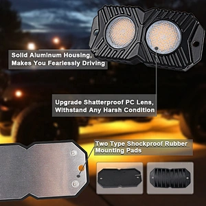 OVOVS 18W Led Rock Light Multi-Color Optional White Yellow Blue Red Green Under Truck Rock Light 12V