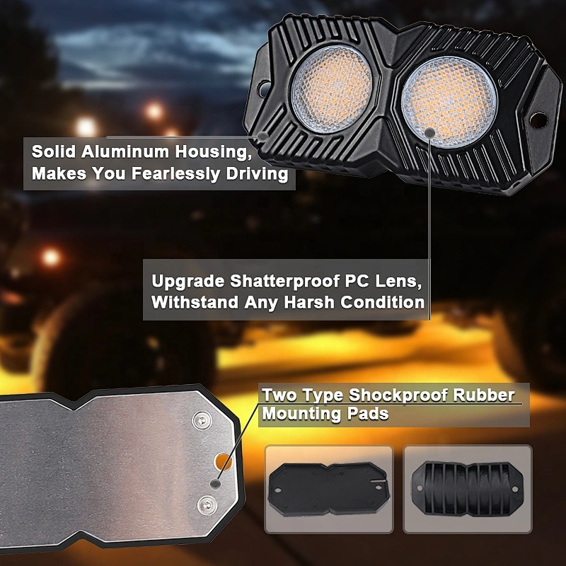 OVOVS 18W Led Rock Light Multi-Color Optional White Yellow Blue Red Green Under Truck Rock Light 12V