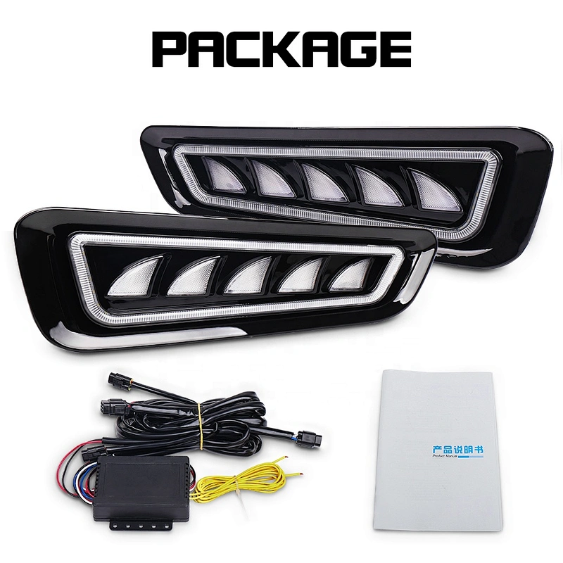 OVOVS 12V Three-Color Turn Signal Light with White Yellow Blue DRL Turn Signal Fog Lamp for Ford Raptor