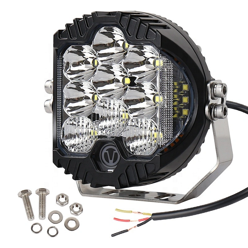 OVOVS 5Inch led Round Work Light 50w White Amber Work light Off-road Driving Light for Jeep