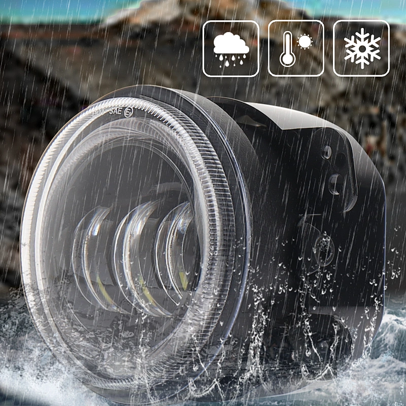 OVOVS 30W Round 4 Inch Led Fog Lights With Automatic Blue Halo 5s Seconds to White DRL For Jeep Wrangler Jk Off Road