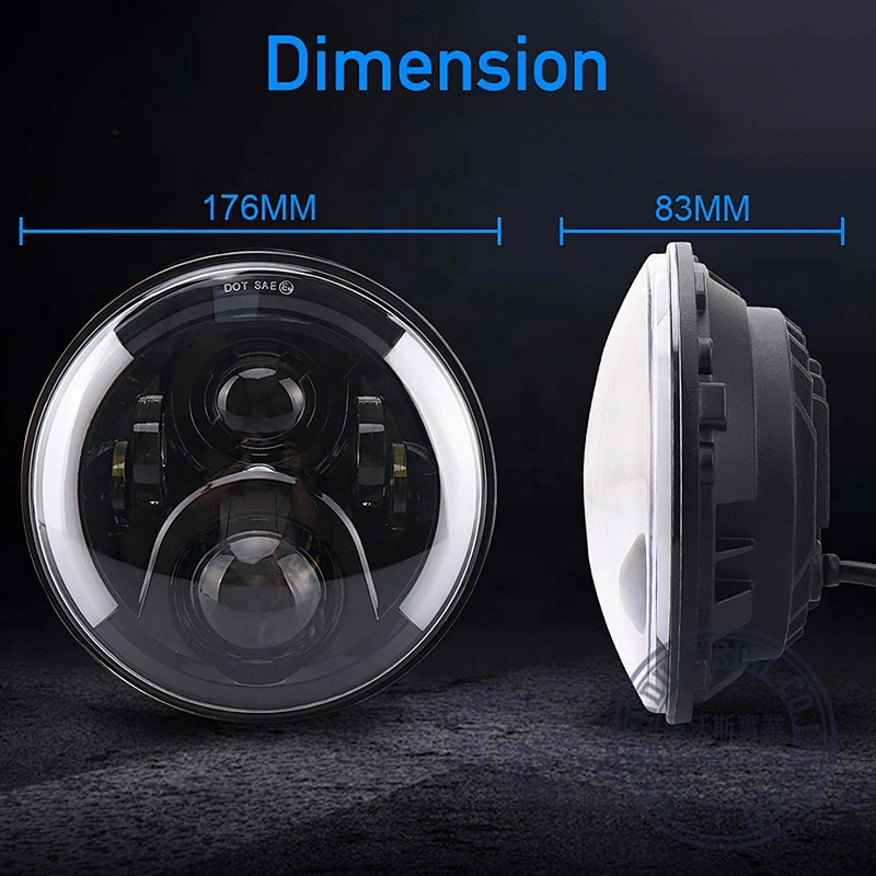 OVOVS 7Inch Round Led Projector Headlight 50w Led Headlamps 7
