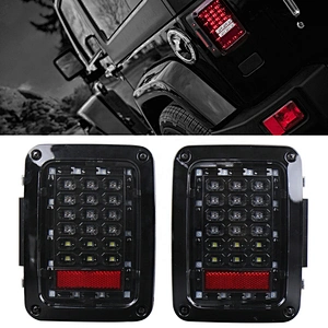 OVOVS Clear Lens LED Tail Light Rear Light with Turn Signal Running Brake Reverse for 2007-2017 JK JKU