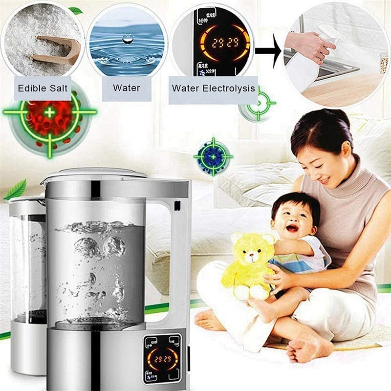 OVOVS 2L Disinfection Liquid Making Machine with Portable Split Bottle Homemade Sanitizer for Outdoor Household Cleaning