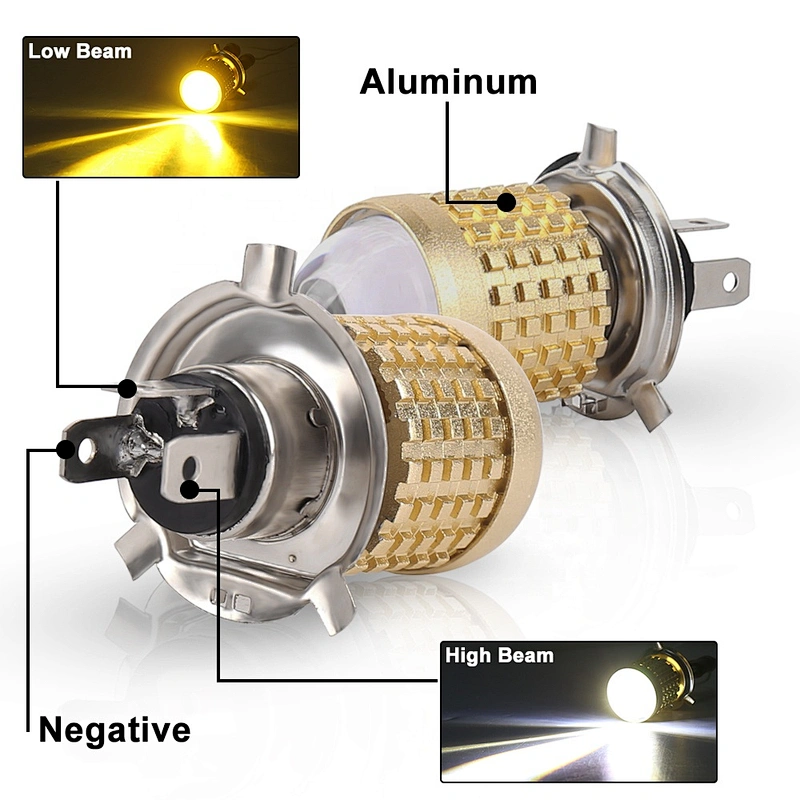 OVOVS New Headlight Bulb 35W Motorcycle Headlamps H4 Replacement Bulb with High Low Beam