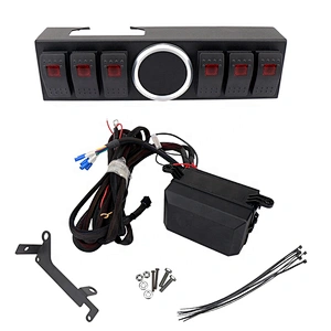 Control Box System 6 Rocker Switches Panel with Wiring Harness&Voltage meter for Jeep Wrangler JK