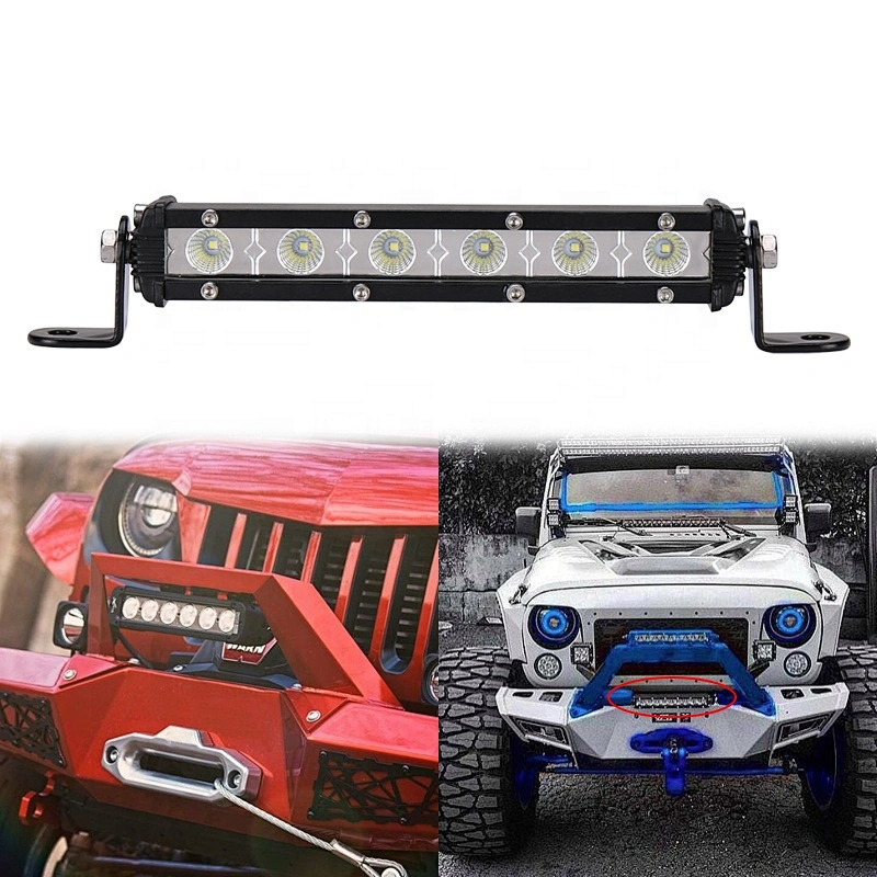 OVOVS one row accessories car slim lightbar 12v 18w led light bar 7 inch for ATV truck