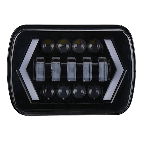 OVOVS 5X7'' LED Headlight Yellow White DRL Turn Signal Lights anti flicker for Jeep XJ MJ truck 4X4