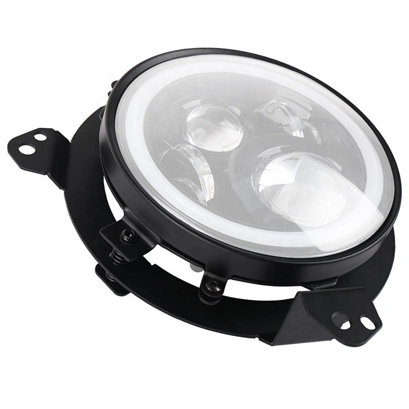 OVOVS New Round Stainless Steel Omni-Directional Adjustment Headlight Ring Mounting Brackets for 2018-2019 Jeep Wrangler JL