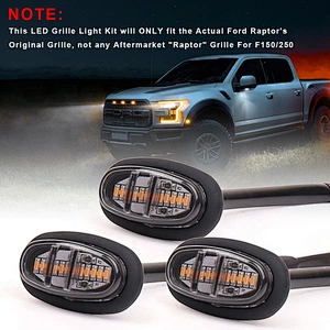 OVOVS Amber Led Grille Light DRL Driving Lights for Ford F150 Raptor 10-18