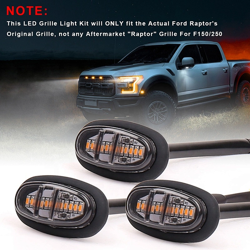 OVOVS Amber Led Grille Light DRL Driving Lights for Ford F150 Raptor 10-18