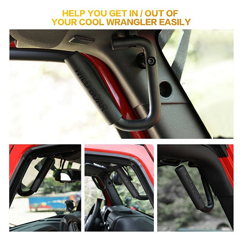 OVOVS car accessories black rear steel grab handle for J-eep Wrangler JK 2007-2015