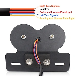 OVOVS Universal Motorcycle Tail Light and License Plate Holder Turn Signals Brake Stop Lights for Harley Bmw Honda