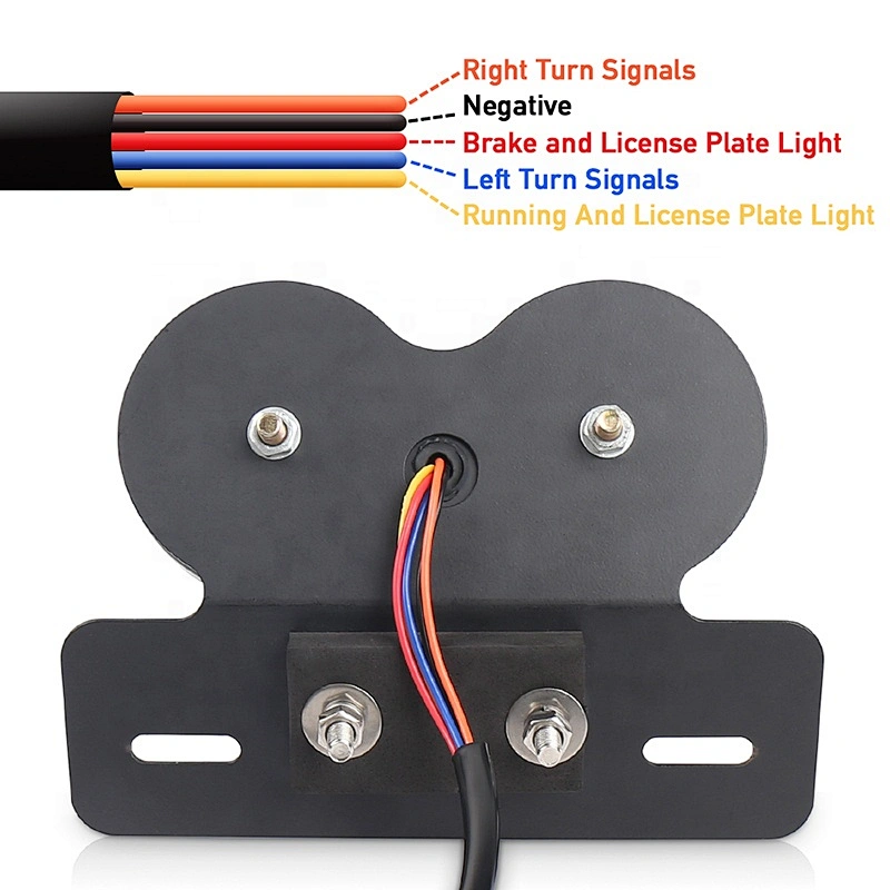 OVOVS Universal Motorcycle Tail Light and License Plate Holder Turn Signals Brake Stop Lights for Harley Bmw Honda
