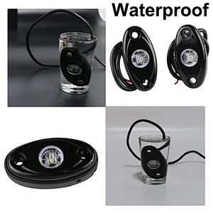 OVOVS 9W 2 inch Aluminum LED Rock Light with Multiple Color Under Light Flashing, Music Mode for Underglow Off Road Trucks
