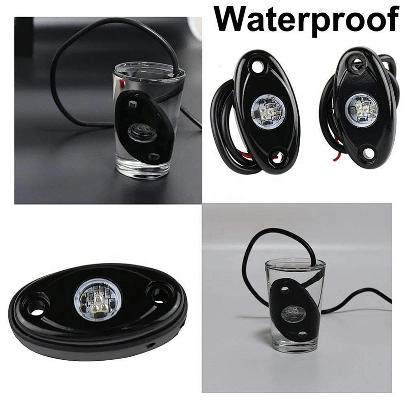 OVOVS 9W 2 inch Aluminum LED Rock Light with Multiple Color Under Light Flashing, Music Mode for Underglow Off Road Trucks