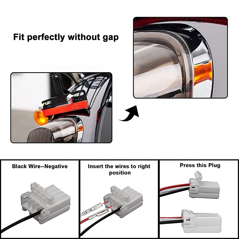 12V led tail light smoked lens black& red motorcycle rear lights brake turn signal lights for harley davidson