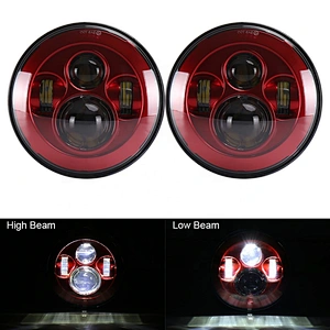 OVOVS Red 7inch Projector Headlight 7