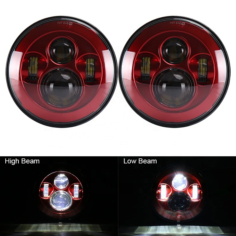 OVOVS Red 7inch Projector Headlight 7