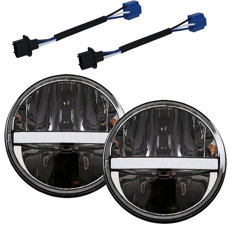 OVOVS 7 inch Auto Parts LED Headlight with DRL 12v 24v 7'' Projector LED Headlamp For Jeep