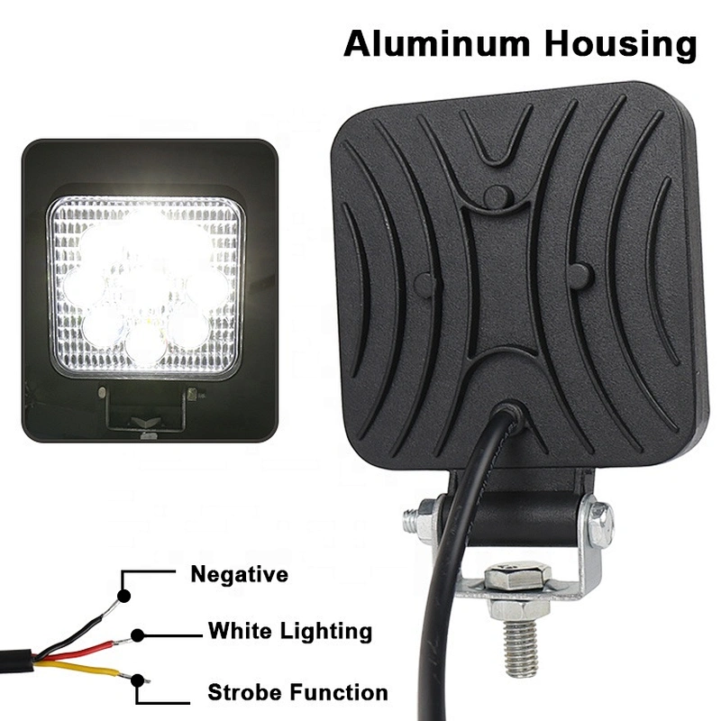 OVOVS 3.5Inch Square 27w LED Work Light 12v LED Strobe Work Light for Offroad SUVs
