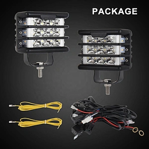36W Led Work Light 4inch 12V dc car work light 2 Sides Strobe Dual Color Wide Beam dual Side Shooter Driving Work Light
