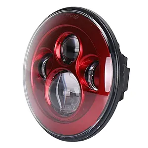 OVOVS 7 inch Red LED Headlights for Lada Urban 4x4 SUV Wrangler JK