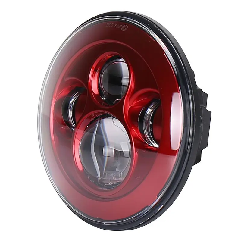 OVOVS 7 inch Red LED Headlights for Lada Urban 4x4 SUV Wrangler JK