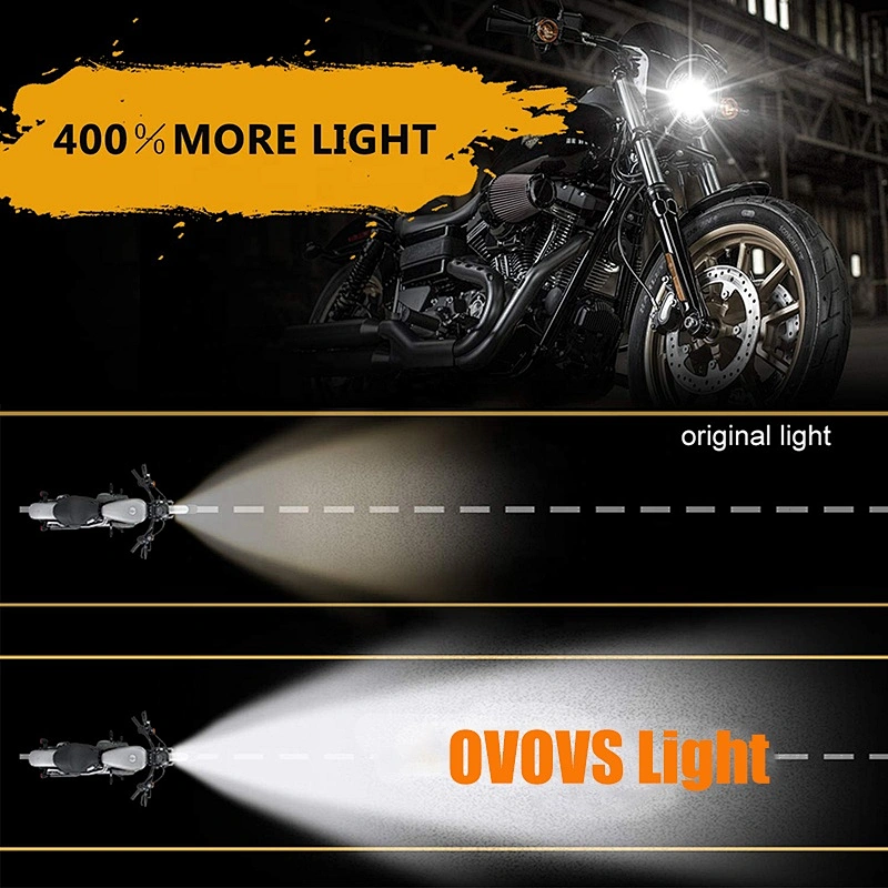 OVOVS 5 3/4 chrome round motorcycle 40w 5.75 inch led headlight for Harley