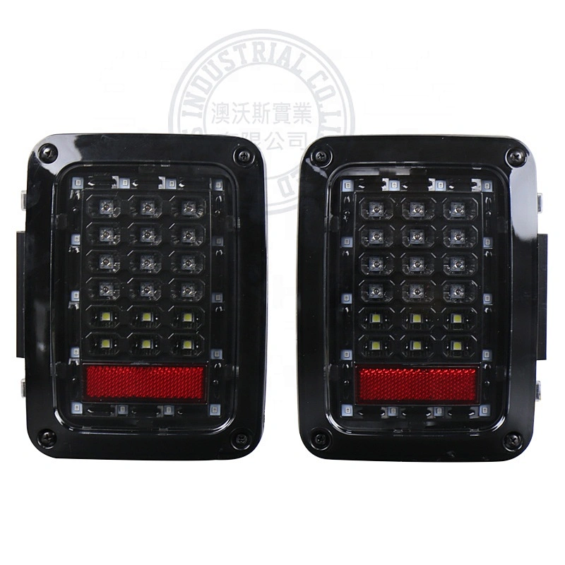 OVOVS Clear Lens LED Tail Light Rear Light with Turn Signal Running Brake Reverse for 2007-2017 JK JKU