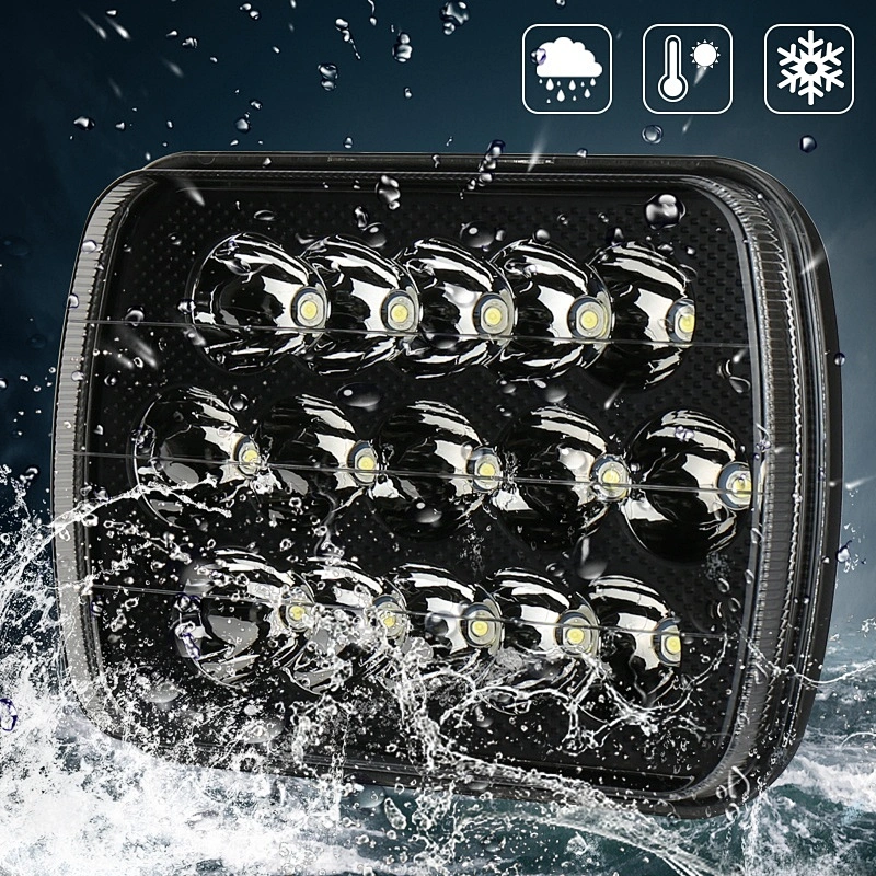 OVOVS Off Road 5X7'' black bezel square led headlight with high/low beam fits for Jeep Toyata Hummer