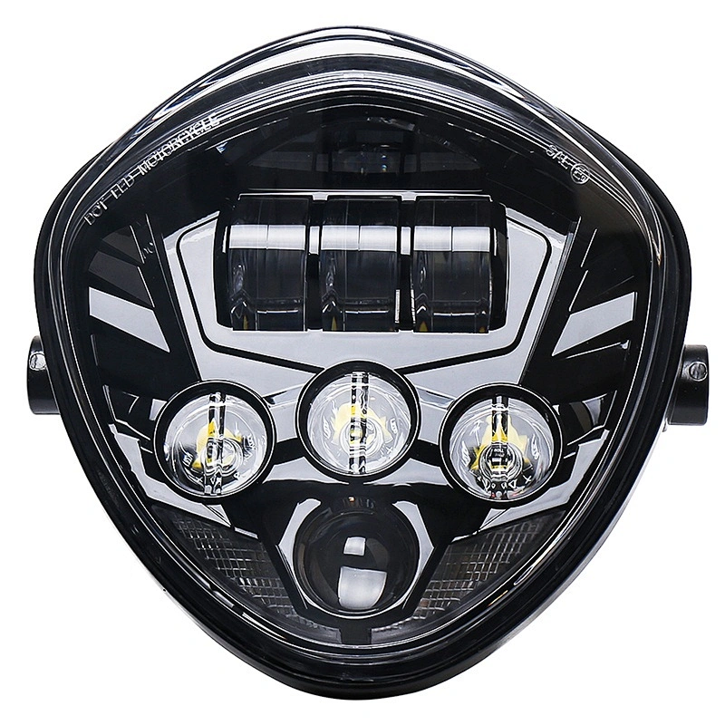 OVOVS Dual Color Motorcycle Headlight Assembly Kit for Honda Suzuki Yamaha