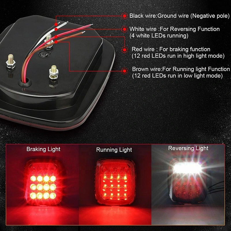 Newest design OVOVS 12v led tail lamp with running brake reverse signal for J-eep YJ TJ TK wrangler in auto lighting system