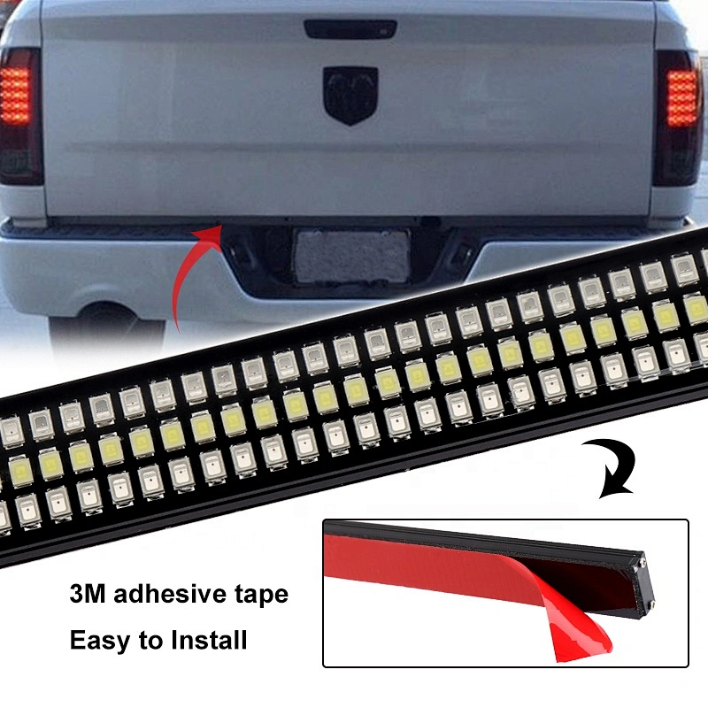 Red brake amber turn signal 60 inch led tailgate light bar strip redline triple led tail light for Dodge Truck SUV Pickup