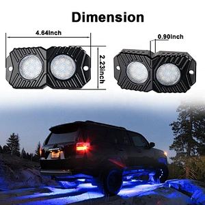 OVOVS 8 pods Bluetooth controlled RGB led rock light 8 mini RGB trucks lights led under car light