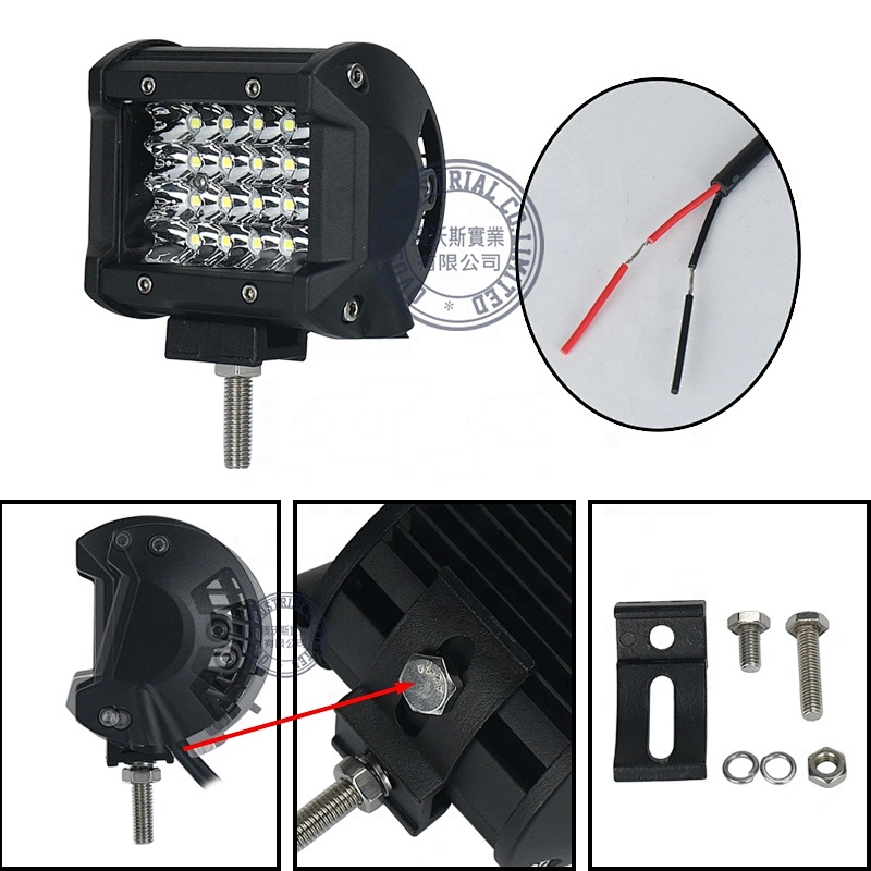 OVOVS 144W Led Work Light 4 Inch Off Road Cube Driving Light Bar Auto Lighting Accessories