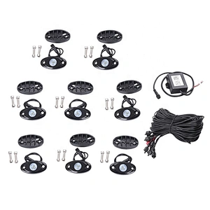 OVOVS 4 6 8 12 Pods LED Waterproof Rock Light RGB Multicolor APP Bluetooth Control Car Underbody RGB Led Rock Light