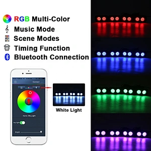 OVOVS Bluetooth Controller RGB Rock Light 4Pods 6Pods 8Pods RGB Rock Lights for Vehicles 4x4 Off-road Trucks Undercar Lights
