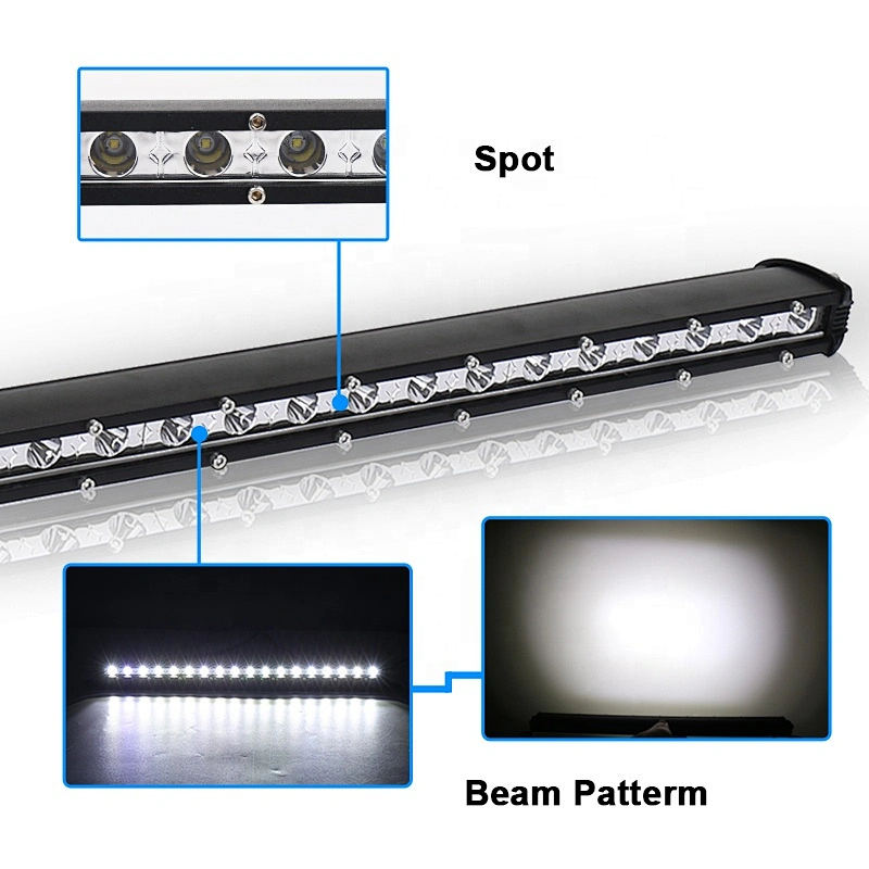 OVOVS 54W Led Off-road Light Bar Slim Bars Light Spot Flood Single Row for Car Off-Road