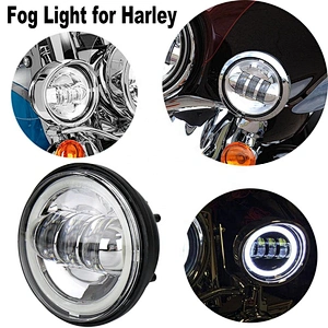 OVOVS 4.5 Inch LED Fog light 30w Motorcycle Driving Light with DRL halo for Harley