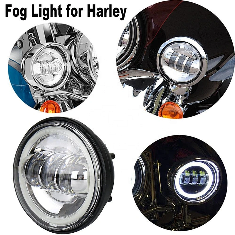 OVOVS 4.5 Inch LED Fog light 30w Motorcycle Driving Light with DRL halo for Harley