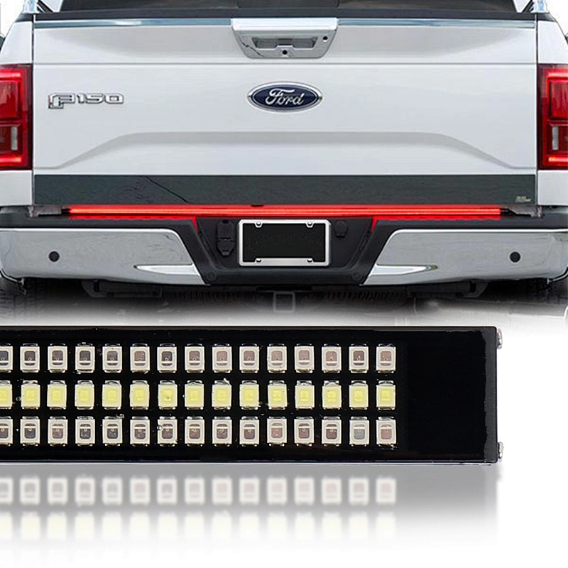 Red brake amber turn signal 60 inch led tailgate light bar strip redline triple led tail light for Dodge Truck SUV Pickup