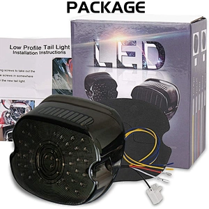 OVOVS Smoked Brake Light Motorcycle Tail Light 12v for Harley Dyna Sportster