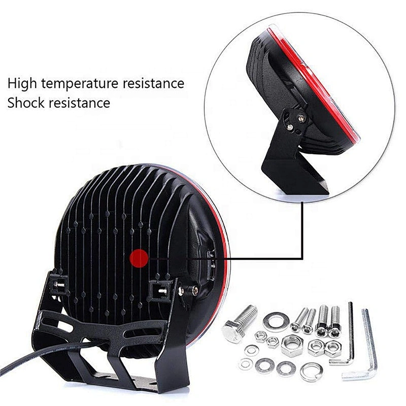 high power 185w round offroad led work light with spot flood beam 9