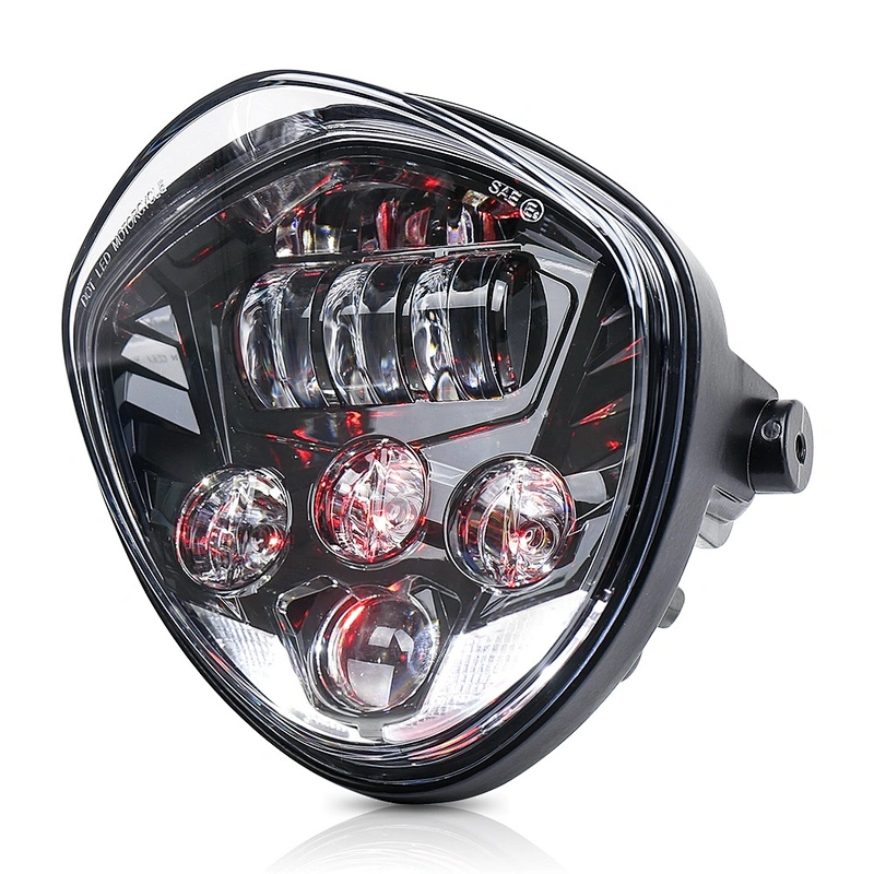 OVOVS Dual Color Motorcycle Headlight Assembly Kit for Honda Suzuki Yamaha