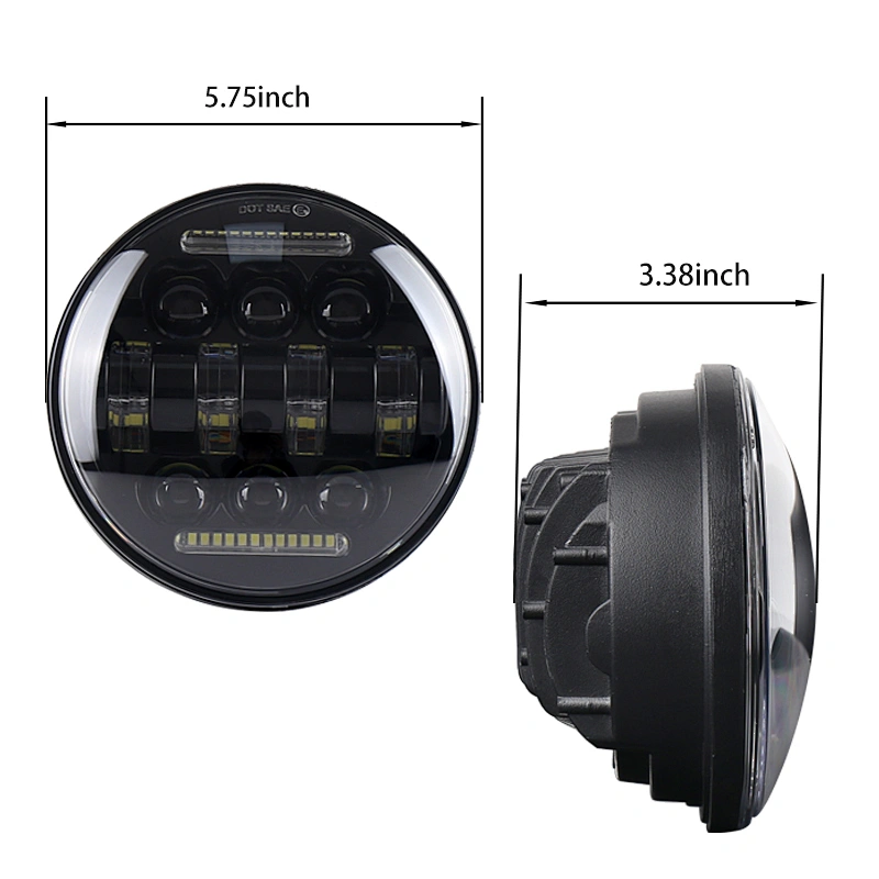 OVOVS LED Headlight 5.75 Motorcycle  Headlamp 66W with DRL for Harley Honda Aprilia Motorcycles