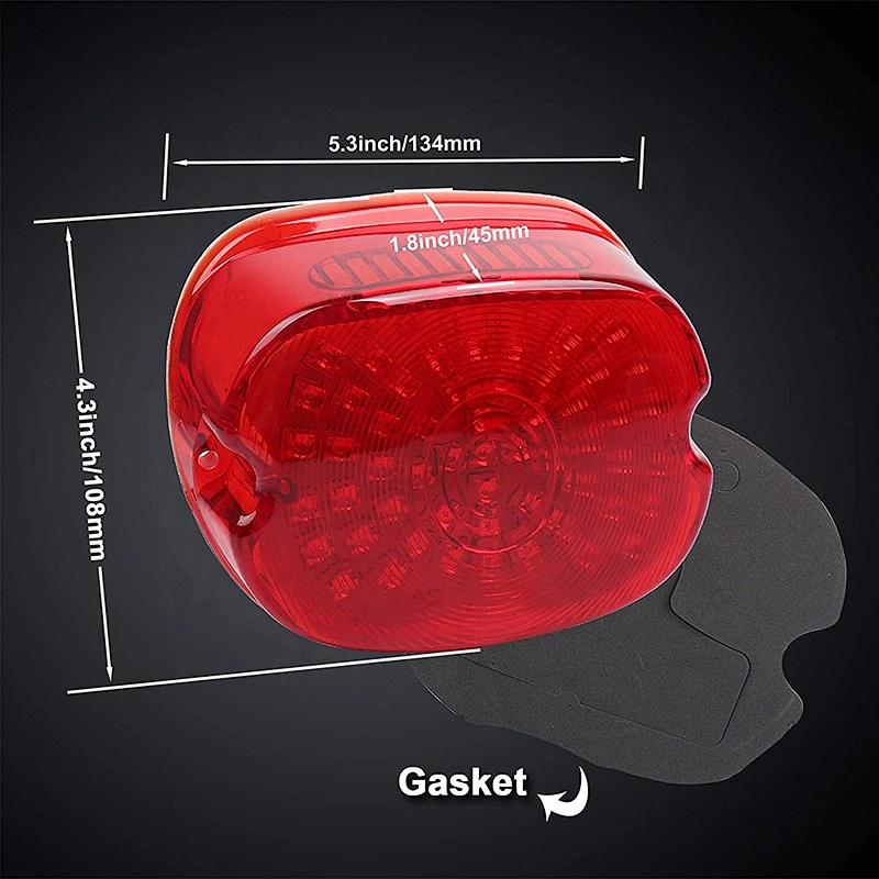 OVOVS Lay Down Type Led Tail Light Dyna Sportster Tail Light Stop Turn Light for Harley Motorcycle