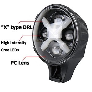 OVOVS new design car led spot driving light white red green DRL 6' 60w led auxiliary light for j-eep car auxiliary light