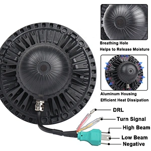 OVOVS 7Inch DRL Headlight Turn Signal Halo Ring 7