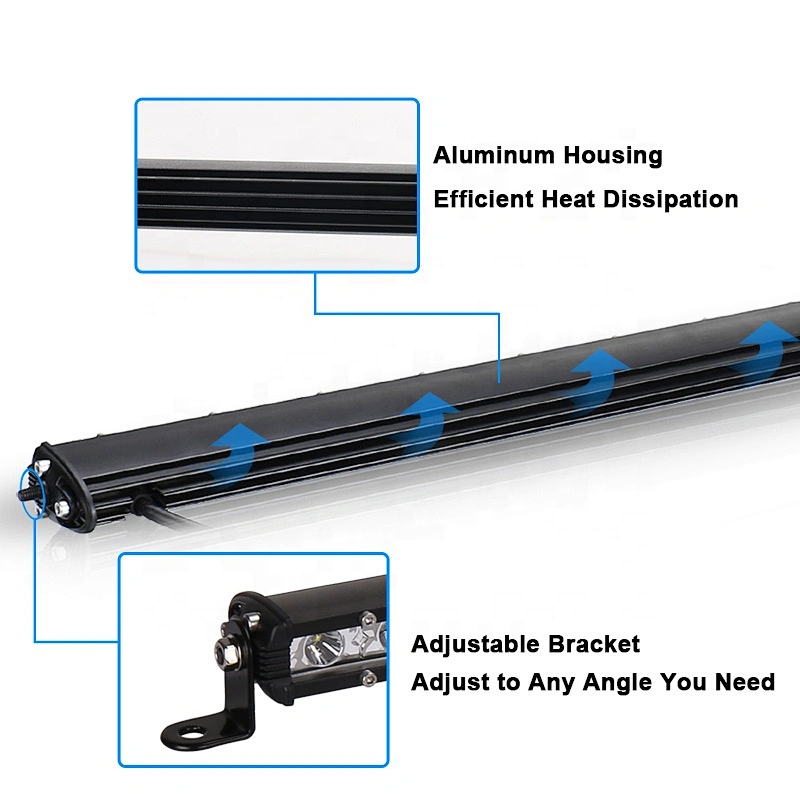 OVOVS 54W Led Off-road Light Bar Slim Bars Light Spot Flood Single Row for Car Off-Road